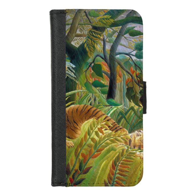 Tiger in a Tropical Storm, Rousseau iPhone Wallet Case (Front)