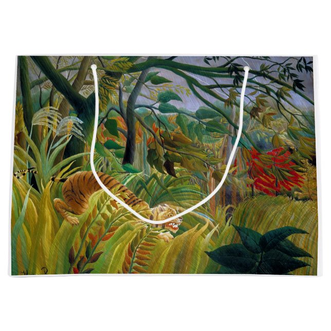 Tiger in a Tropical Storm, Rousseau Large Gift Bag (Front)