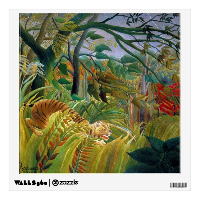 Tiger in a Tropical Storm, Rousseau Wall Decal (Front)