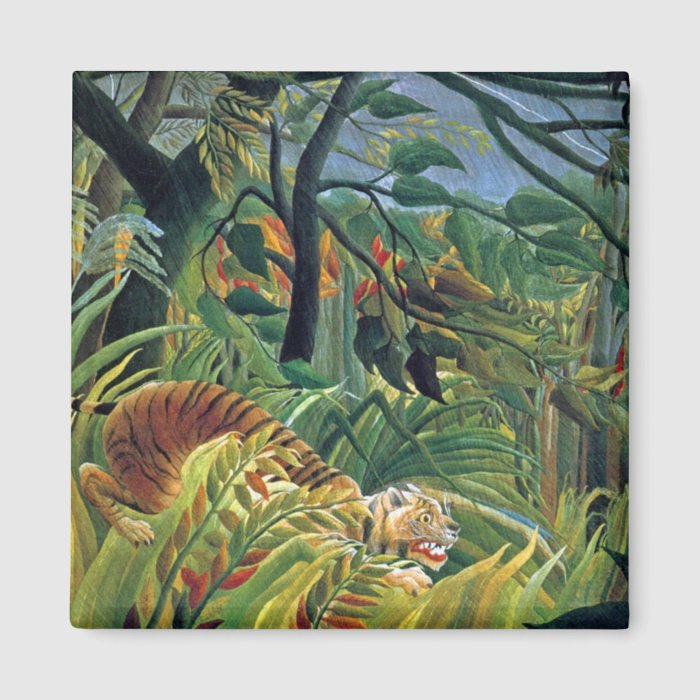 Tiger in a Tropical Storm (Surprised) Fridge Magnet