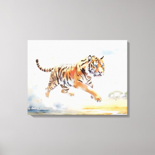 Tiger in Action 2 Canvas Print (Front)