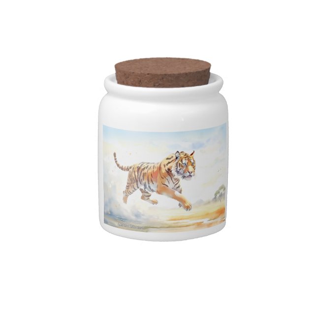 Tiger in Action 3 Candy Jar (Front)