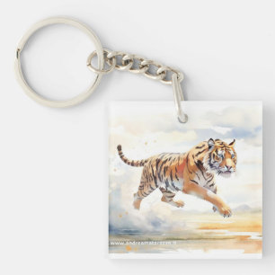 Tiger in Action Keychain