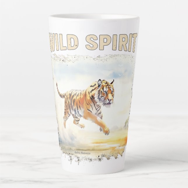 Tiger in Action - Wild Spirit Latte Mug (Front)