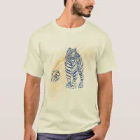 Blue Tiger Face T-Shirt, Zazzle