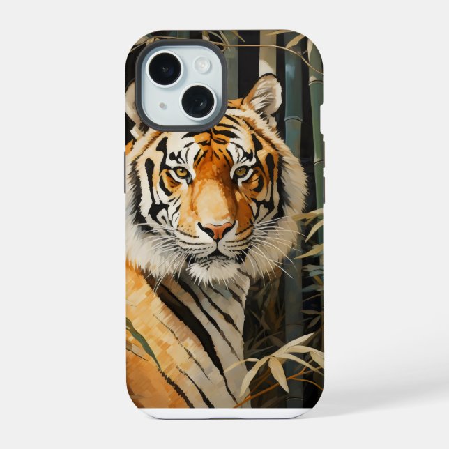 Tiger in Bamboo Forest Iphone Case (Back)