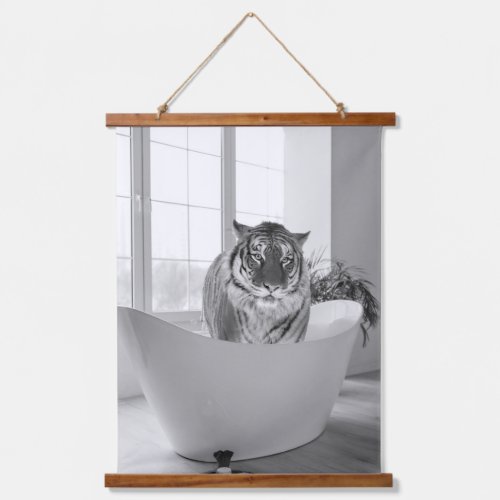 Tiger in Bathtub Bathroom Art Fun Animal Hanging Tapestry