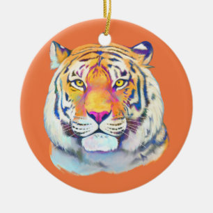 Tiger in Colors Ceramic Ornament