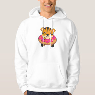 Tiger In Donut Cute Animals For Children In Donuts Hoodie
