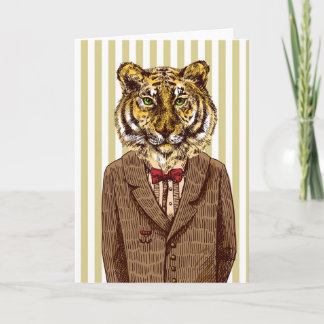 Tiger In Evening Wear Card