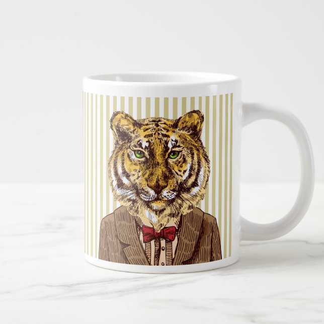 Tiger In Evening Wear Giant Coffee Mug (Right)