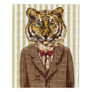 Tiger In Evening Wear Jigsaw Puzzle
