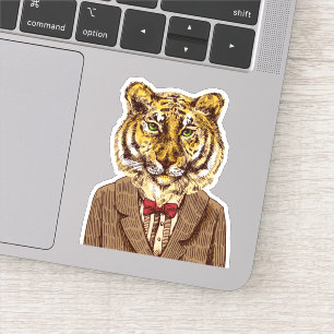 Tiger In Evening Wear Sticker