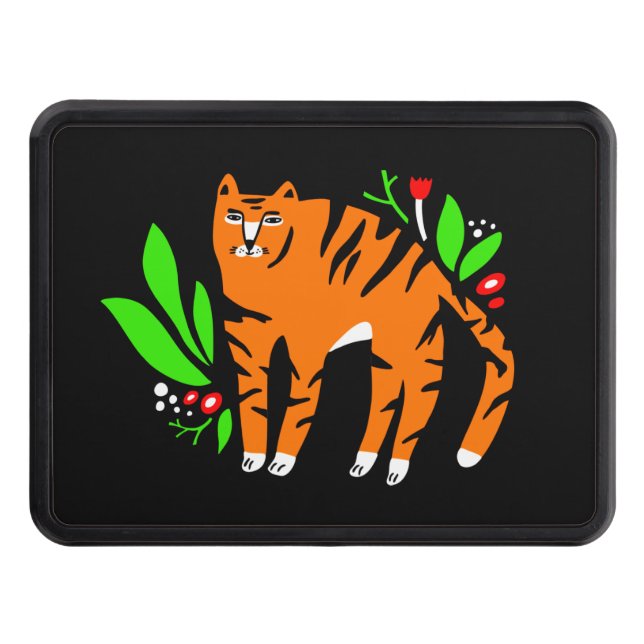 Tiger in flowers hitch cover (Front)