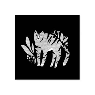 Tiger in flowers rubber stamp
