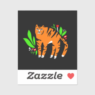Tiger in flowers sticker