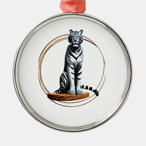 Tiger in gold circle  T_Shirt Hoodie Metal Ornament