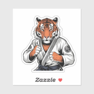 Tiger in Jiu-Jitsu Outfit Martial Arts Animal Sticker