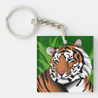 Tiger In Jungle Keychain