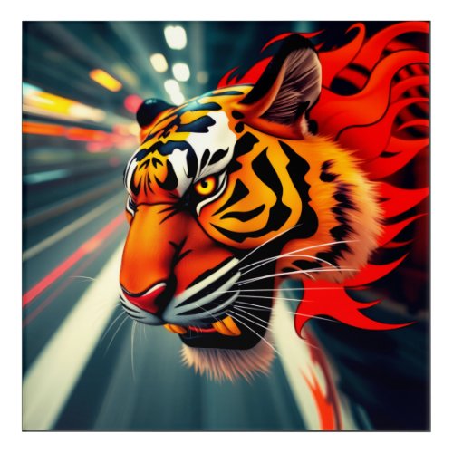 tiger in motion acrylic print