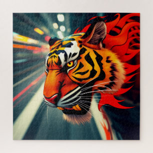 tiger in motion jigsaw puzzle