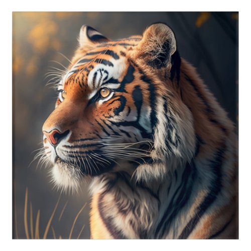 Tiger In Nature Acrylic Wall Art 12 x 12  Acrylic Print