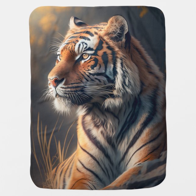 Tiger in nature Baby Blanket  (Front)