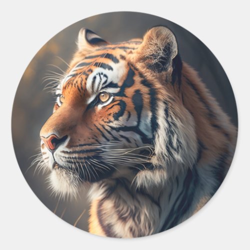 Tiger In Nature Classic Round Sticker 