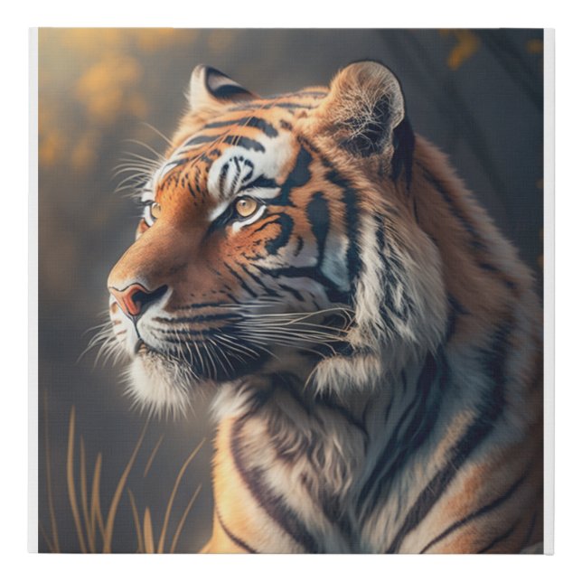 Tiger In Nature Faux Wrapped Canvas Print 10” x 10 (Front)