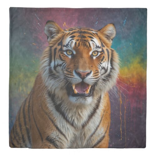 Tiger in Portrait Duvet Cover