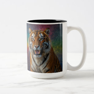 Tiger in Portrait Two-Tone Coffee Mug