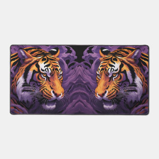 Tiger in purple desk mat