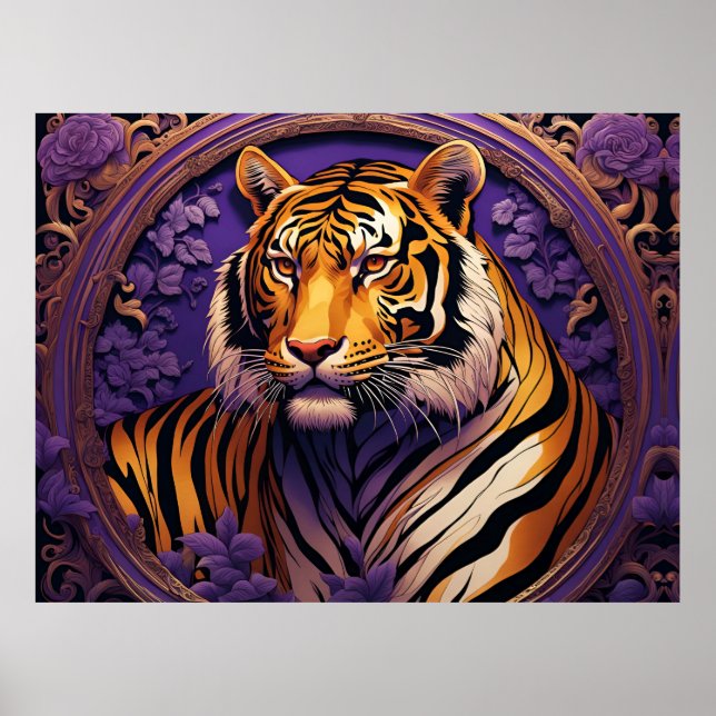 Tiger in purple poster (Front)