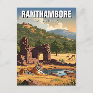 Tiger in Ranthambore National Park India Travel Postcard