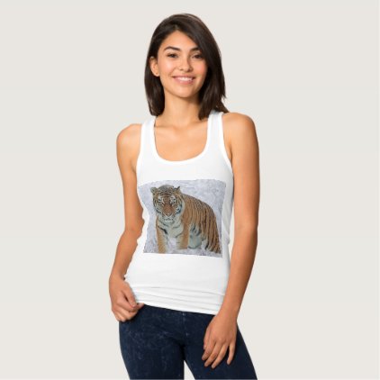 Tiger in snowflakes tank top