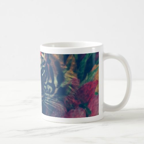 Tiger in the Floral Field Coffee Mug