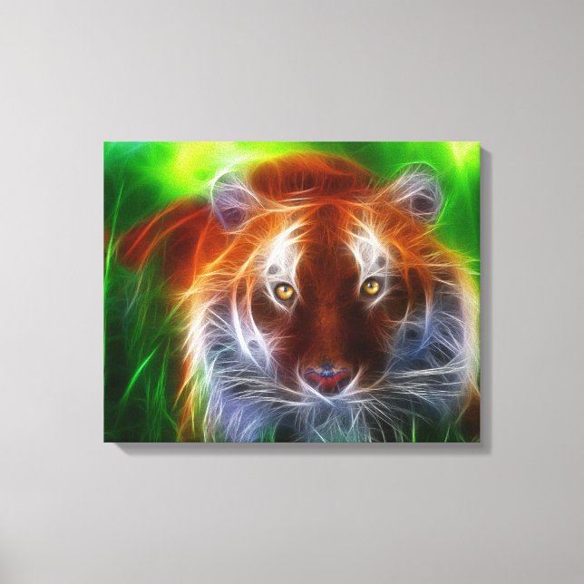 Tiger in the Grass  Wrapped Canvas Print (Front)