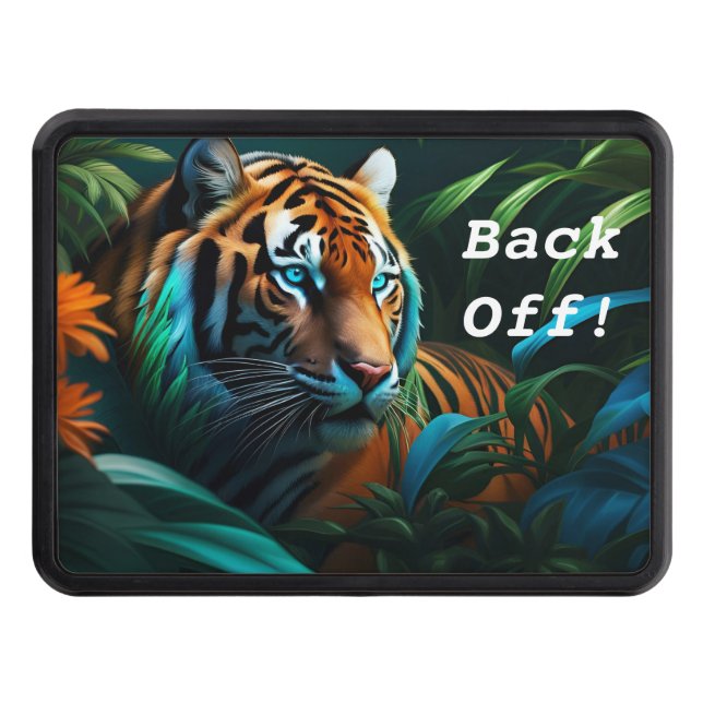 Tiger in the Jungle BACK OFF Hitch Cover (Front)