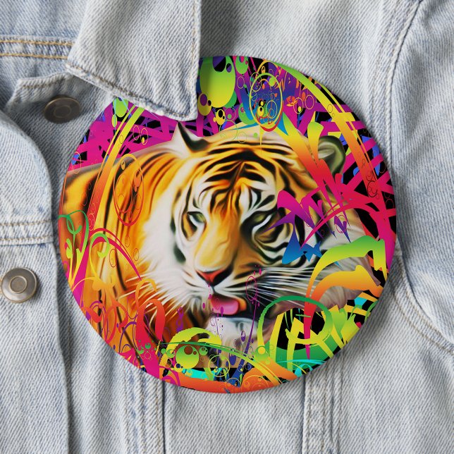 Tiger in the Jungle Button (In Situ)