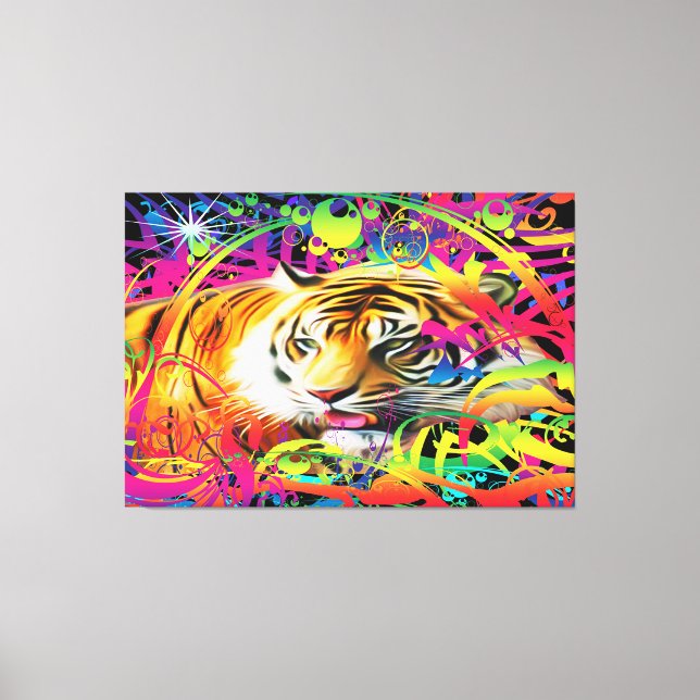 Tiger in the Jungle Canvas Print (Front)