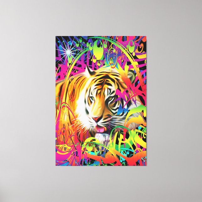 Tiger in the Jungle Canvas Print (Front)