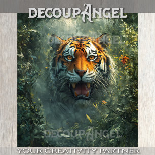 Tiger in the Jungle - Decoupage - Tissue Paper