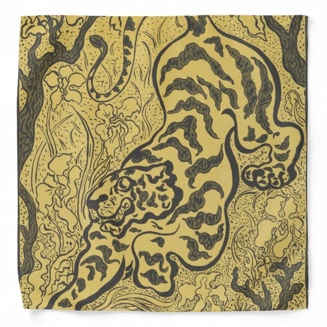 Tiger in the Jungle (Wild Animal) (by Paul Ranson) Bandana (Front)