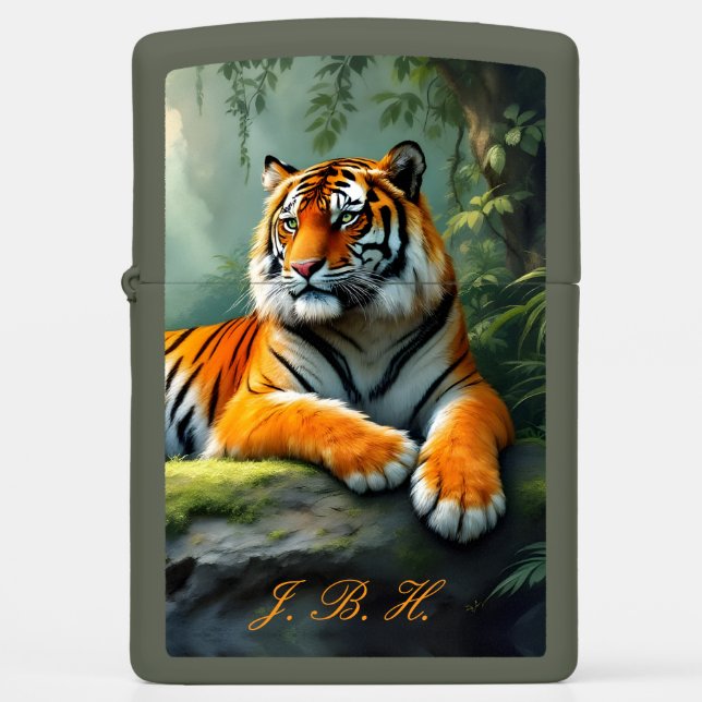 Tiger in the Jungle  Zippo Lighter (Front)