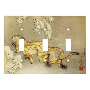 Tiger in the snow Fine Art Light Switch Cover