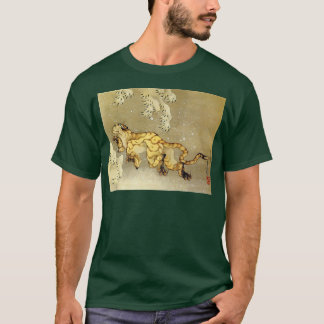 Tiger In The Snow Hokusai Japanese Woodblock  T-Shirt