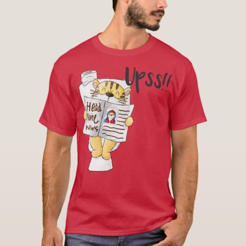 Tiger in Toilet Newspaper T_Shirt