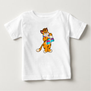 Tiger in Winter with Scarf Baby T-Shirt
