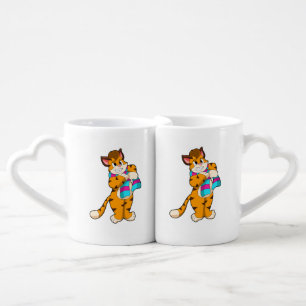 Tiger in Winter with Scarf Coffee Mug Set