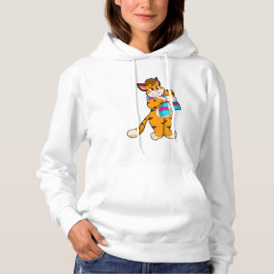 Tiger in Winter with Scarf Hoodie